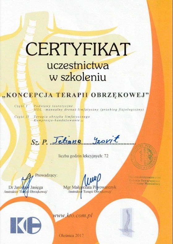 Certyfikat Koncepcja Terapii Obrzękowej, ReLimf Żory